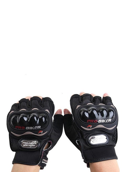 2-Piece Motorcycle Racing Half-Finger Protective Gloves Set