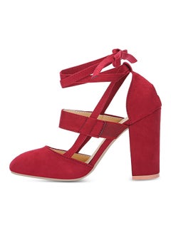 Generic Lace-Up Heel Sandal Wine Red  - Image 3