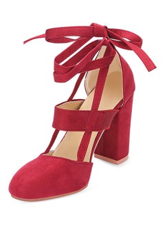 Generic Lace-Up Heel Sandal Wine Red  - Image 4