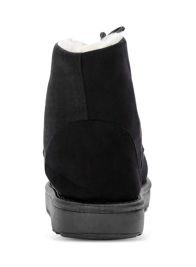 Generic - Lace-Up Ankle Length Snow Boots Black - Image 1