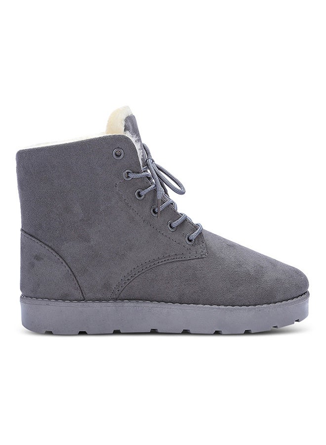Generic - Lace-Up Ankle Length Snow Boots Grey - Image 1