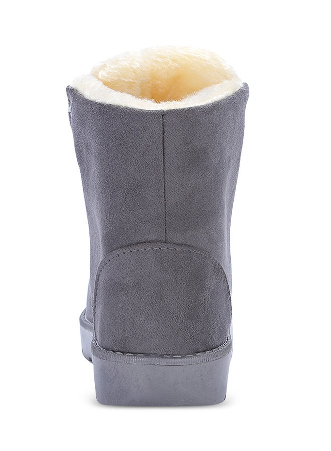 Generic - Lace-Up Ankle Length Snow Boots Grey - Image 1