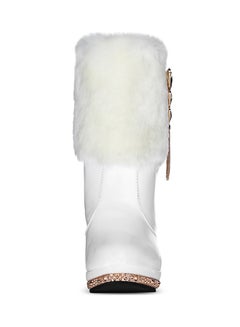 Generic Crystal Studded Mid-Calf Boot White  - Image 2