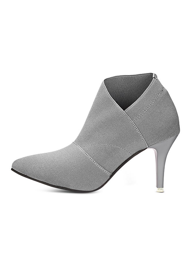 Pointed Toe Ankle Boot Grey  - Image 3