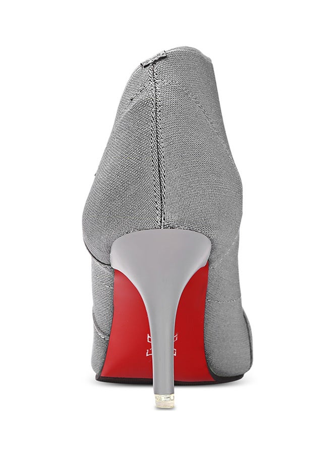 Pointed Toe Ankle Boot Grey  - Image 5