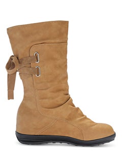 Lace-up Slouch Boot Brown