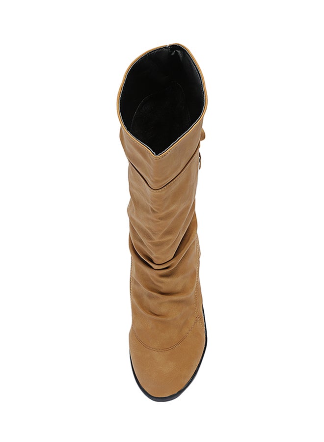 Generic - Lace-up Slouch Boot Brown - Image 1