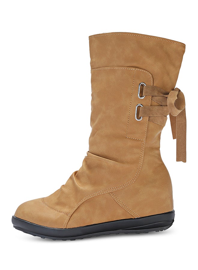 Generic - Lace-up Slouch Boot Brown - Image 1