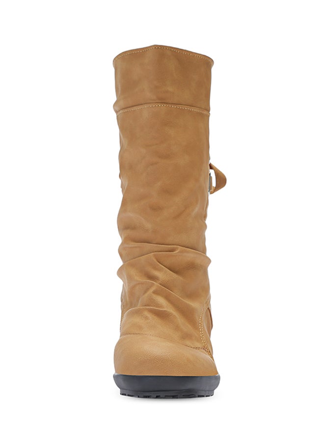 Generic - Lace-up Slouch Boot Brown - Image 1