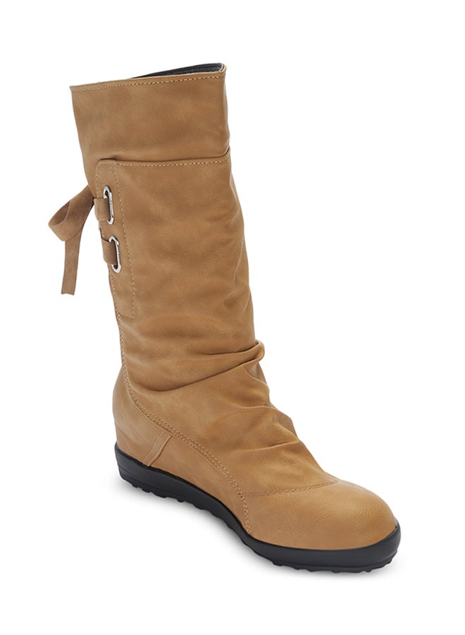 Generic - Lace-up Slouch Boot Brown - Image 1