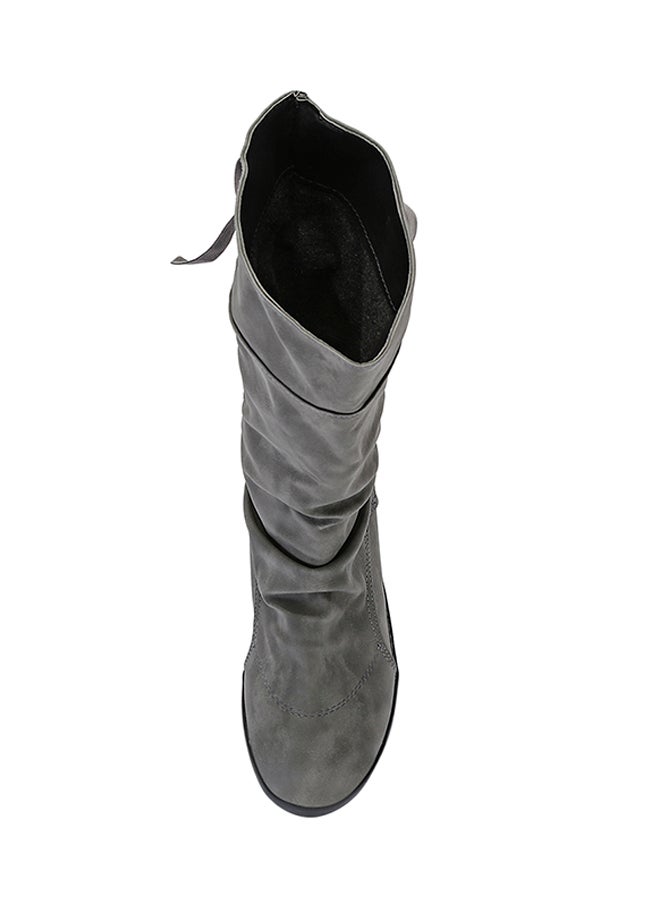 Generic - Lace-up Slouch Boot Grey - Image 1
