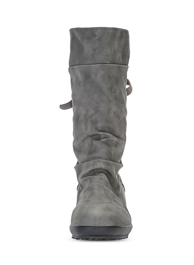 Generic - Lace-up Slouch Boot Grey - Image 1