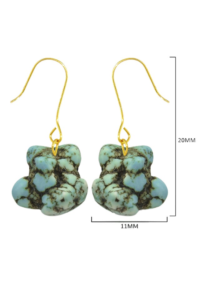 Vera Perla 18 Karat Gold Turquoise Nugget Earrings - Image 2