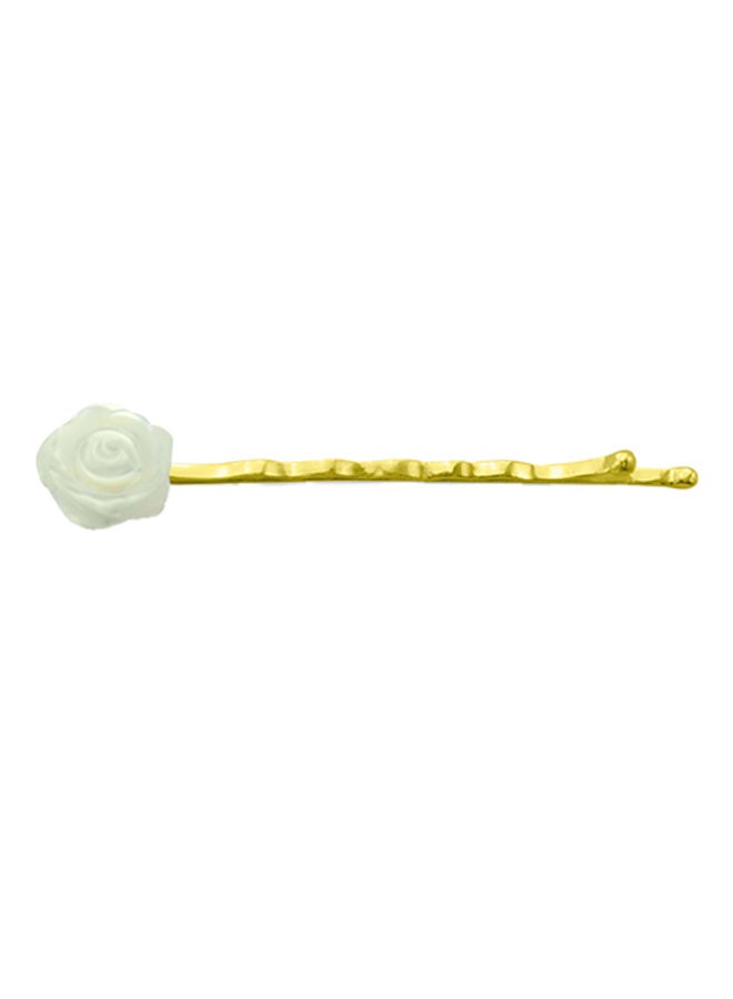 Vera Perla 18k Gold Mother Of Pearl Rose Hair Pin  - Image 1