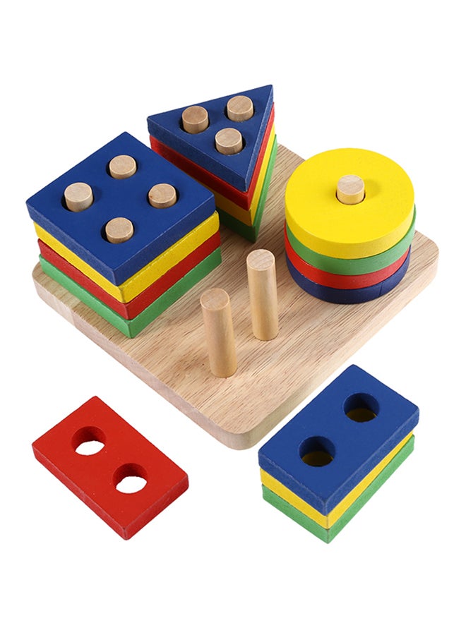 Wooden Geometric Sorting Building Blocks Set 3+ Years