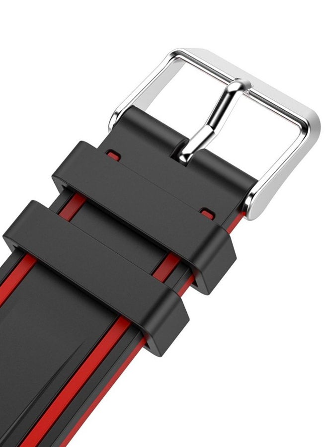 Silicone Sport  Band For Apple Watch Series 1/2/3 42mm Red/Black - Image 4