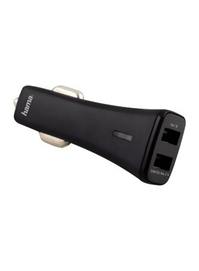 هاما شاحن سيارة بمدخل USB مزدوج أسود  - Image 2