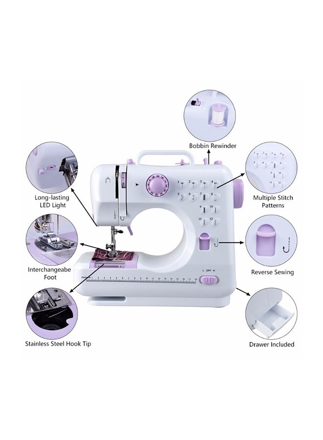 Generic 12 Stitches Multifunction Mini Sewing Machine 0010-54 White  - Image 3