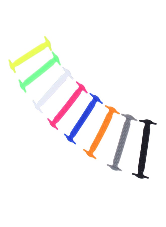 OUTAD - 16-Piece Elastic Silicone Shoelace Set Multicolour - Image 1