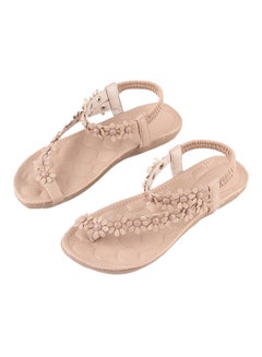 OUTAD Floral Casual Sandal Pink 