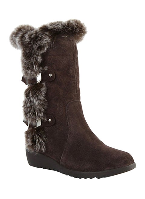 Anti-Slip Fur Casual Boot Brown