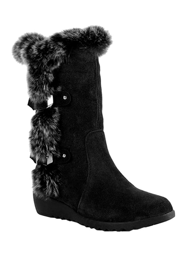 OUTAD Anti-Slip Fur Casual Boot Black 