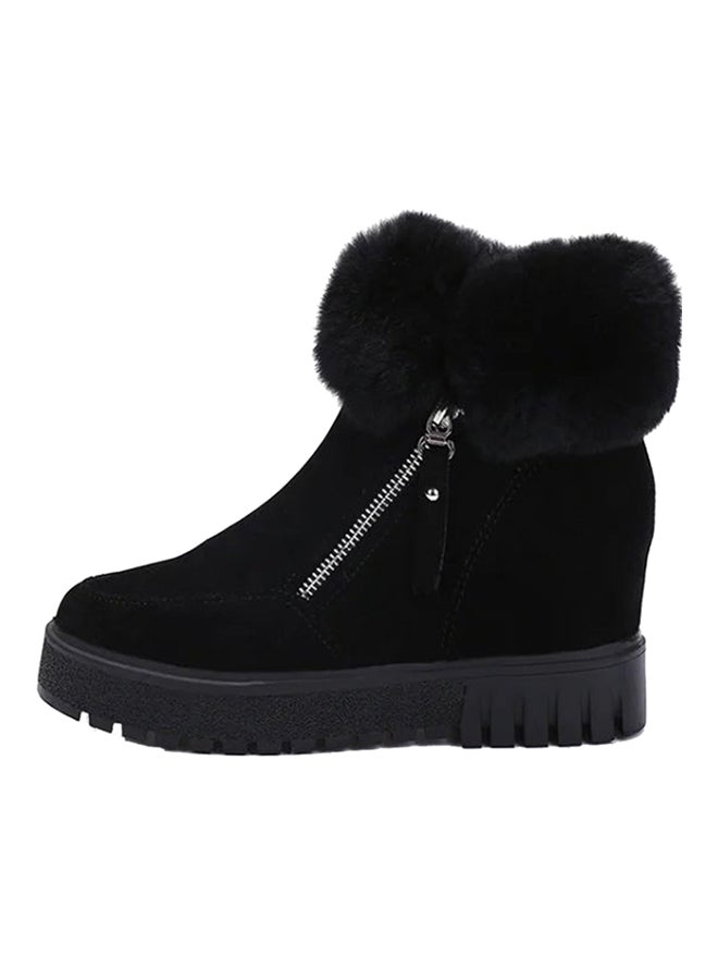OUTAD Thick Sole Ankle Boot Black 