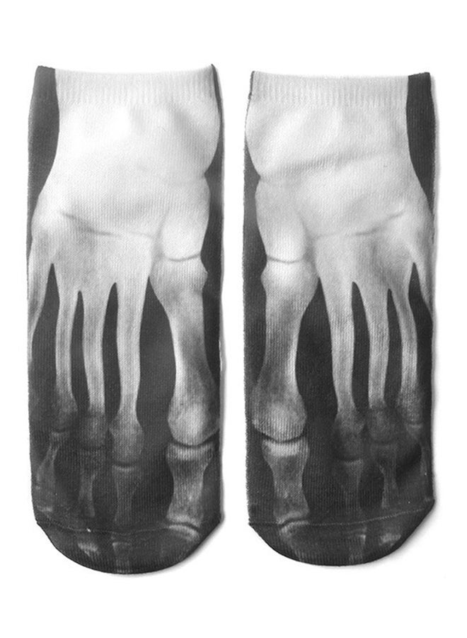 OUTAD 3D Print Socks Black/White