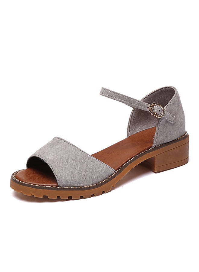 OUTAD Peep Toes Casual Sandal Grey