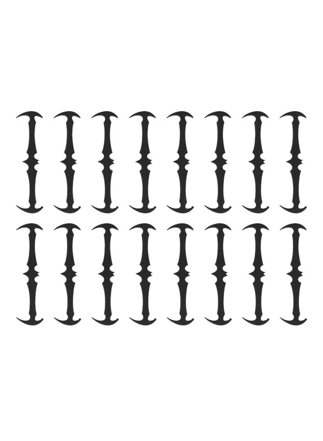 OUTAD 16-Piece Elastic Silicone No-tie Shoelace Black 