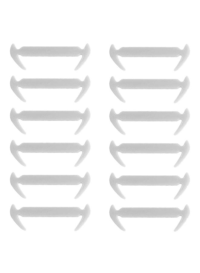 OUTAD - 12-Piece Elastic Silicone No-tie Shoelace Set White - Image 1