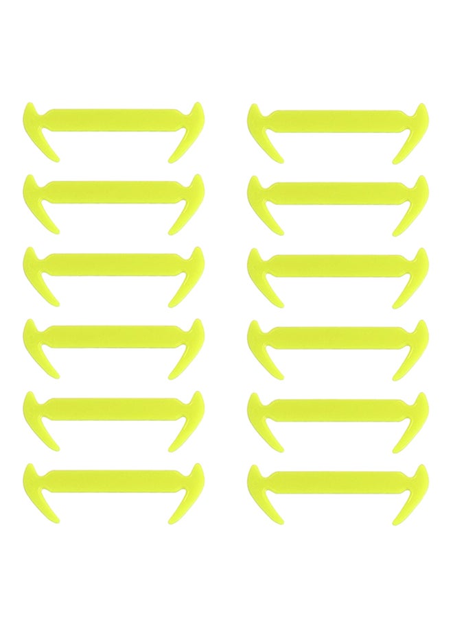 OUTAD - 12-Piece Elastic Silicone No-tie Shoelace Set Yellow - Image 1