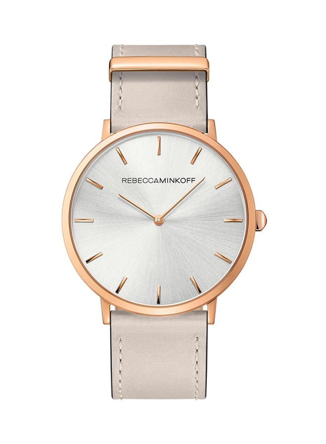 Rebecca Minkoff Women's Leather Major Analog Watch 2200015 - 40 mm - Off White 