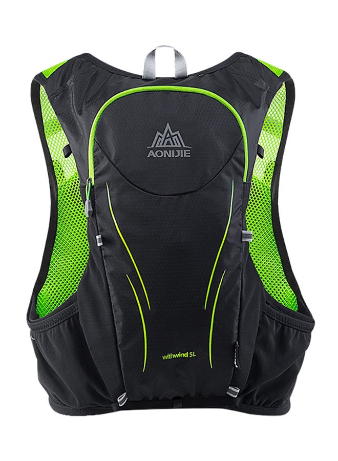 أونيجي حقيبة ظهر بتصميم فيست عاكس لحمل الماء أثناء الركض في الأماكن الخارجية - باللون الأسود/الأخضر 5لترات