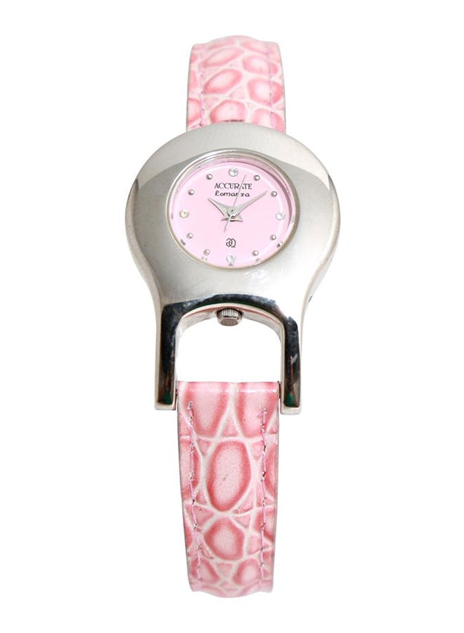 women Leather Analog Watch ALQ250T