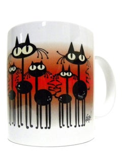WYSADA Black Cats Printed Mug Multicolour 