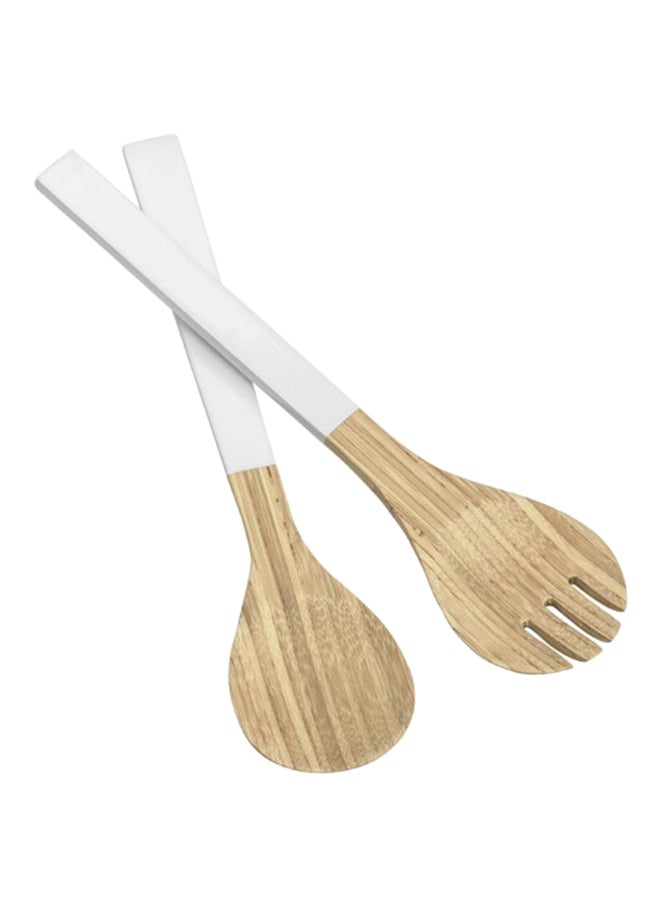 Premier Housewares 2-Piece Salad Server Set White/Beige
