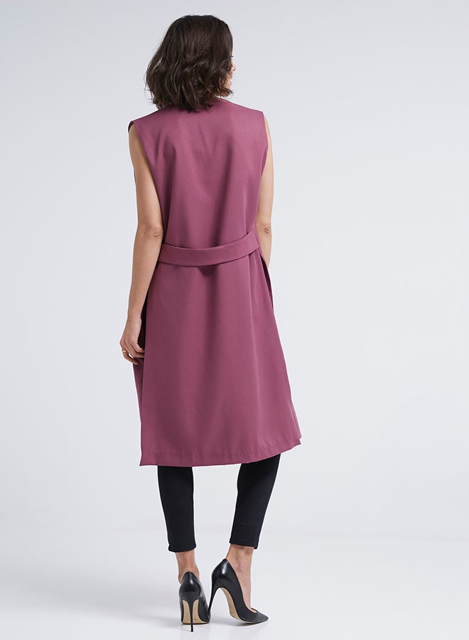 Open Front Vest Purple