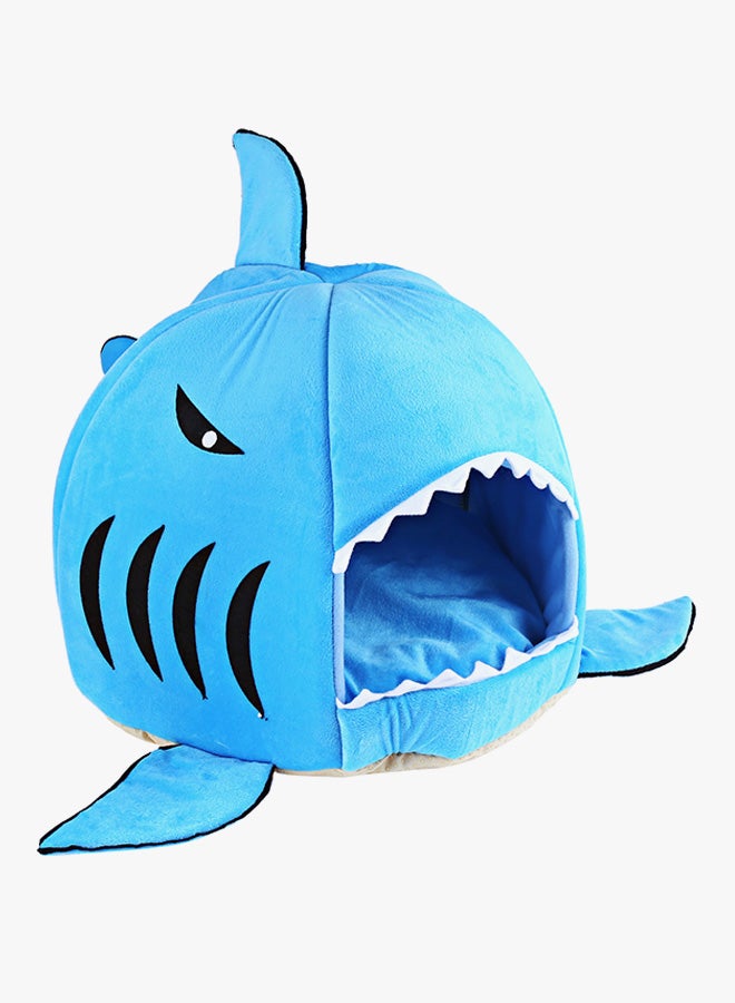 Shark Mouth Shape Doghouse With Removable Cushion Blue Small - Image 3