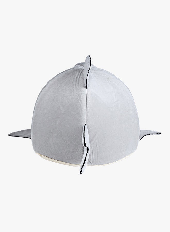 Shark Mouth Shape Doghouse With Removable Cushion Grey Small - Image 2
