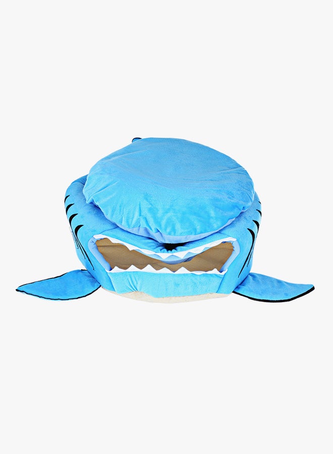 Shark Mouth Shape Doghouse With Removable Cushion Blue Small - Image 5