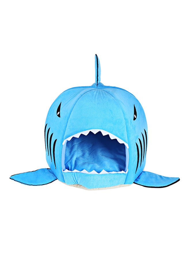 Shark Mouth Shape Doghouse With Removable Cushion Blue Small - Image 1