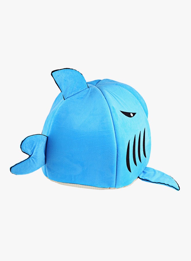 Generic Shark Mouth Shape Doghouse With Removable Cushion Blue Medium  - Image 2