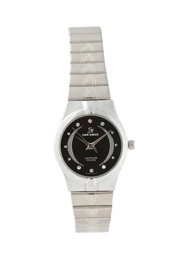 women Stone Studded Stainless Steel Analog Watch SRL049