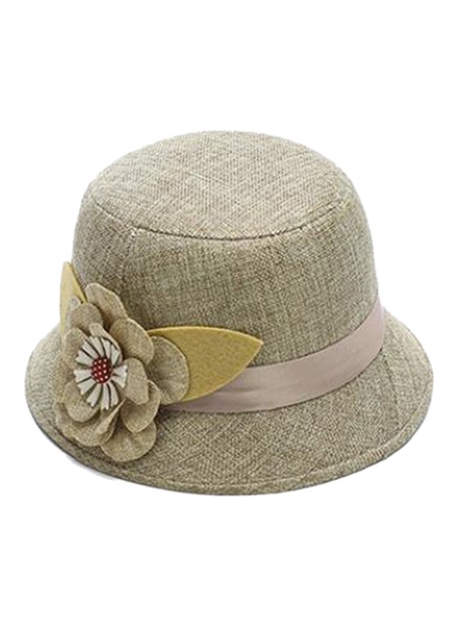 Bluelans - Flower Bowler Hat Khaki - Image 1