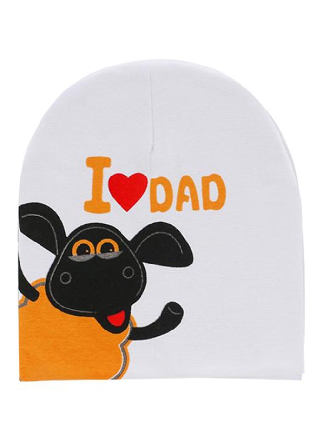 بلولانز قبعة بيني بعبارة "I Love Dad" أبيض 