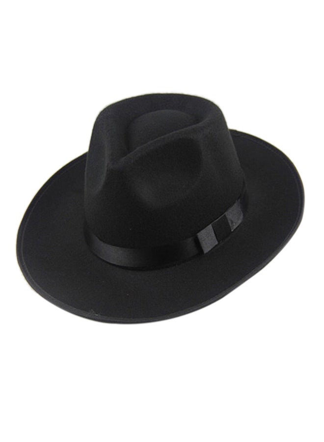 Bluelans - Wide Brim Fedora Panama Hat Black - Image 1