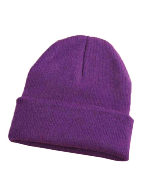 Knitted Ski Beanie Purple