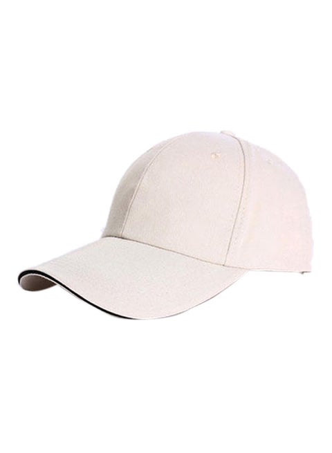 Adjustable Snapback Baseball Cap Light Beige