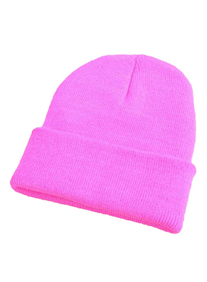 Bluelans Knitted Elastic Cuff Beanie Peach 
